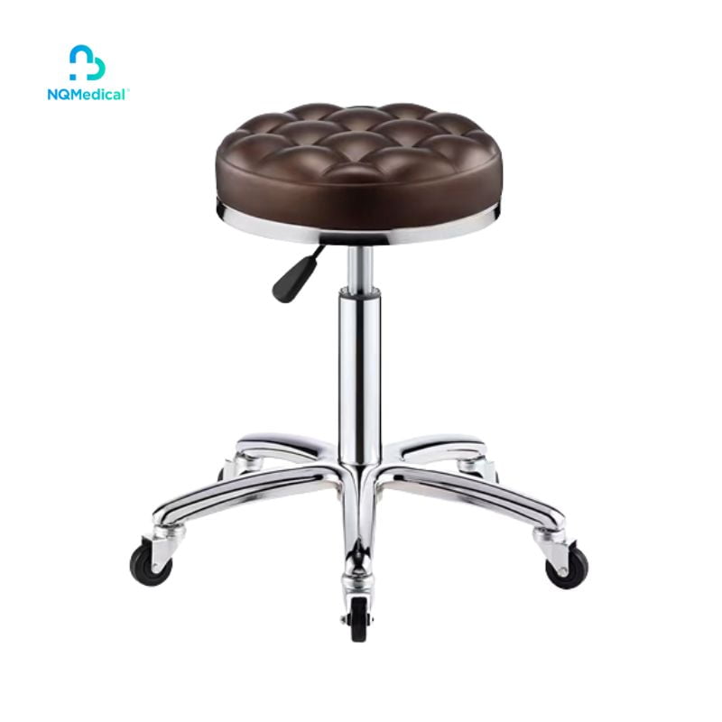 Ghế xoay spa chân đúc màu nâu
