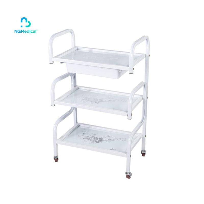 Xe đẩy dụng cụ spa mặt kính